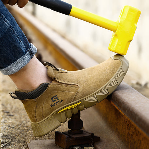 GUYISA welder shoes safety shoes spark-resistant anti-smashing&puncture