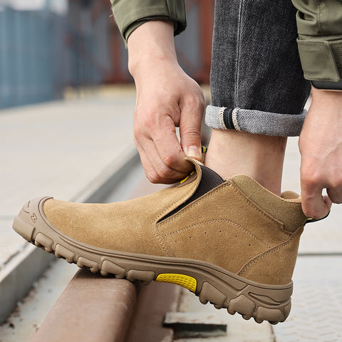 GUYISA welder boots brown spark-resistant anti-smashing&puncture