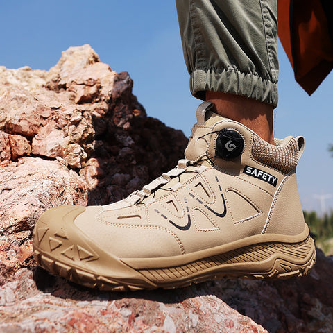 GUYISA safety shoes middle-cut shoelace-free anti-smashing&puncture