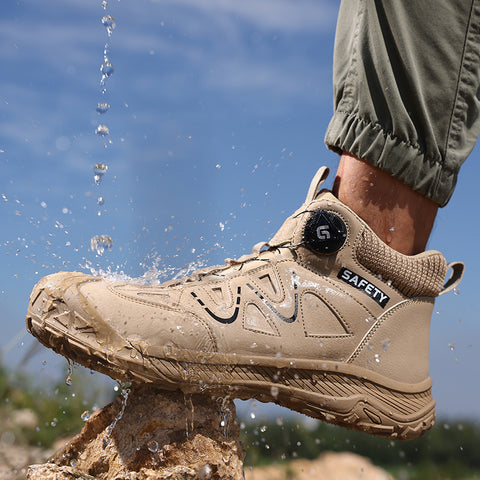 GUYISA safety shoes middle-cut shoelace-free anti-smashing&puncture