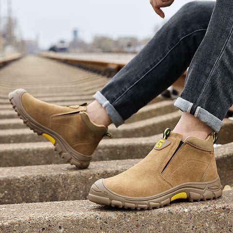 GUYISA welder boots brown spark-resistant anti-smashing&puncture