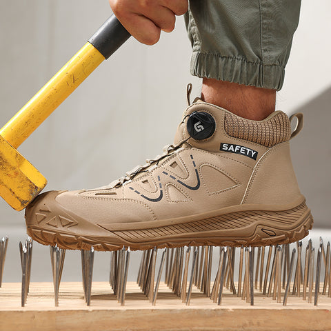 GUYISA safety shoes middle-cut shoelace-free anti-smashing&puncture