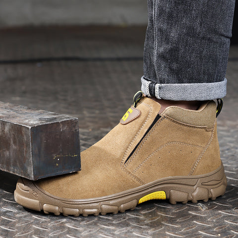 GUYISA welder boots brown spark-resistant anti-smashing&puncture