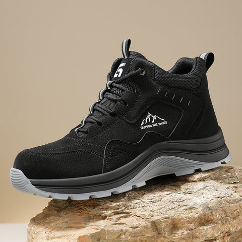 GUYISA safety shoes middle-cut water-repellent anti-smashing&puncture black