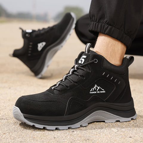 GUYISA safety shoes middle-cut water-repellent anti-smashing&puncture black