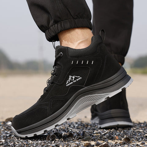 GUYISA safety shoes middle-cut water-repellent anti-smashing&puncture black