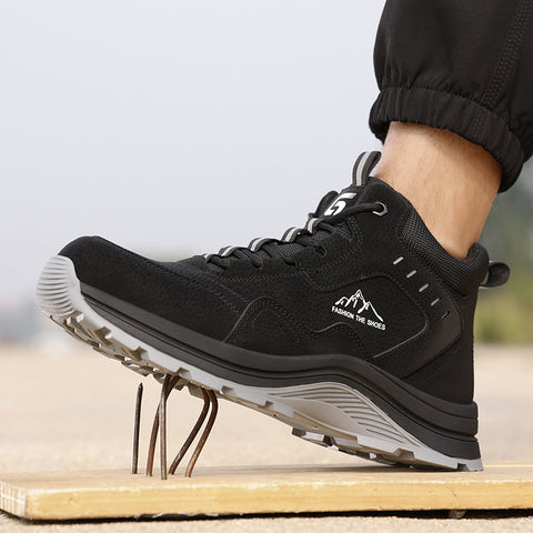 GUYISA safety shoes middle-cut water-repellent anti-smashing&puncture black