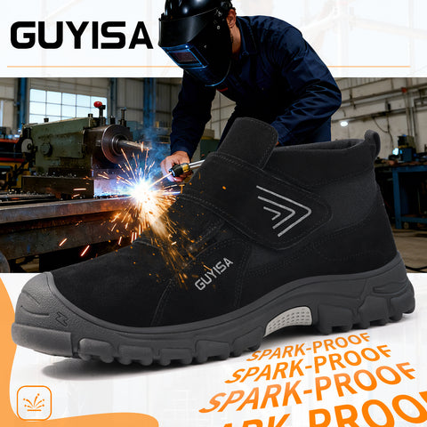 GUYISA welder shoes black spark-resistant anti-smashing&puncture