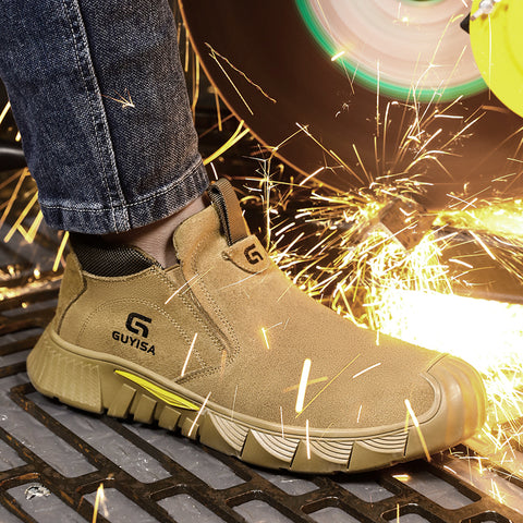 GUYISA welder shoes safety shoes spark-resistant anti-smashing&puncture