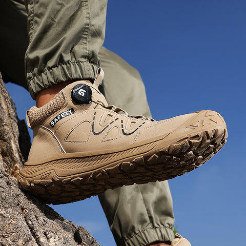 GUYISA safety shoes middle-cut shoelace-free anti-smashing&puncture