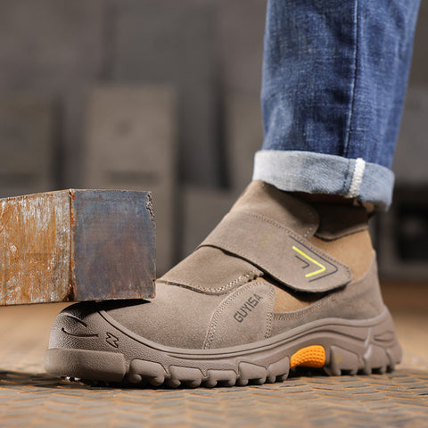 GUYISA welder shoes brown anti-smashing anti-puncture