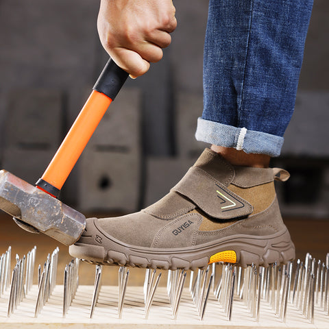 GUYISA welder shoes brown anti-smashing anti-puncture