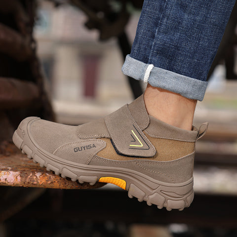 GUYISA welder shoes brown anti-smashing anti-puncture