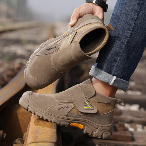 GUYISA welder shoes brown anti-smashing anti-puncture