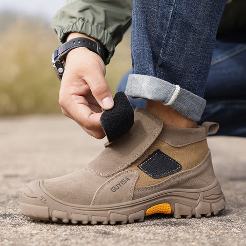 GUYISA welder shoes brown anti-smashing anti-puncture