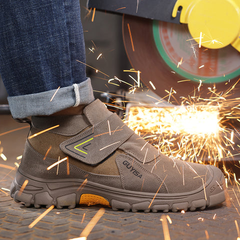GUYISA welder shoes brown anti-smashing anti-puncture