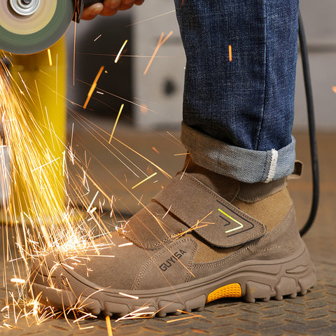 GUYISA welder shoes brown anti-smashing anti-puncture